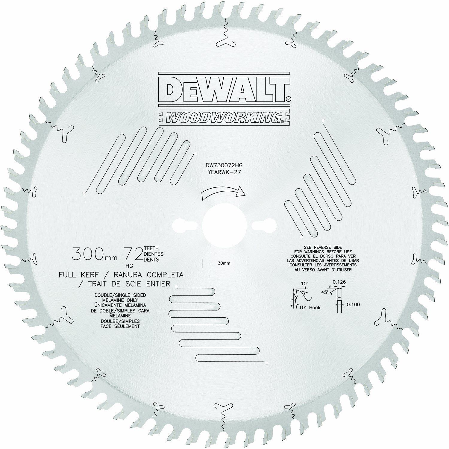 Dewalt DW730072HG 300mm x 72 Teeth Thin Kerf Melamine Woodworking Saw Blade USA Online Hot Sale