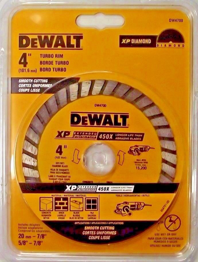 DeWalt DW4700 4″ Turbo Rim Smooth Cutting XP Diamond 450X Saw Blade Online now