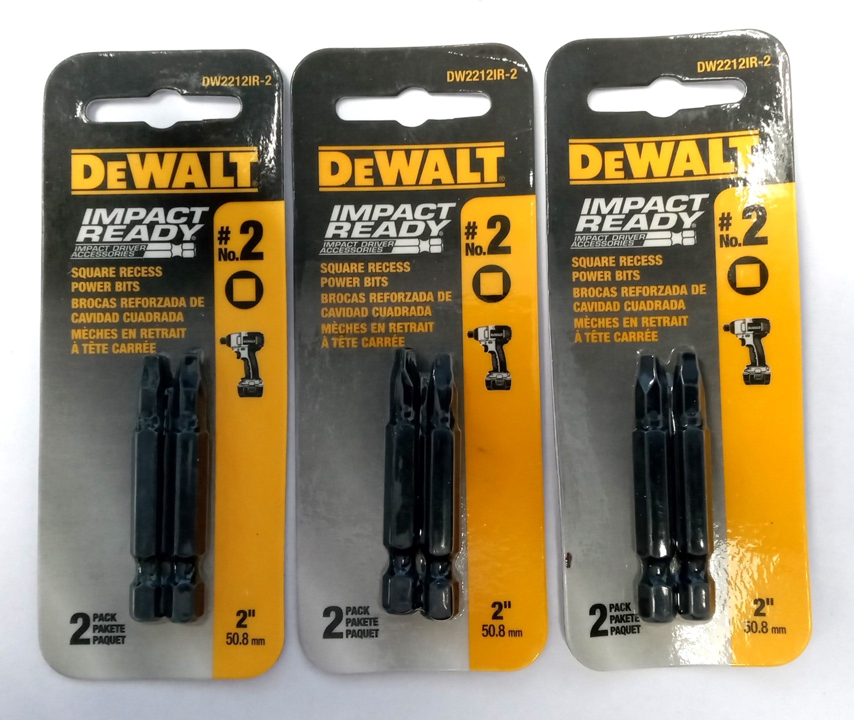 Dewalt DW2212IR6 No. 2 Square 2″ Impact Ready Square Recess Power Bits 6pcs Sale