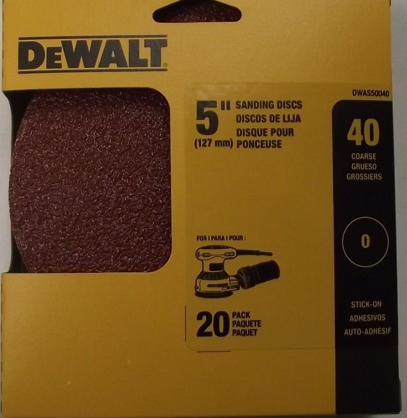 Dewalt DWAS50040 5″ x 40 Grit Sanding Discs No Hole PSA 20Pack Online