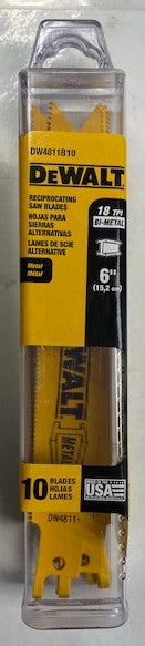 DEWALT DW4811B10 6″ x 18TPI RECIPROCATING SAW BLADE 10PK. USA Online Hot Sale