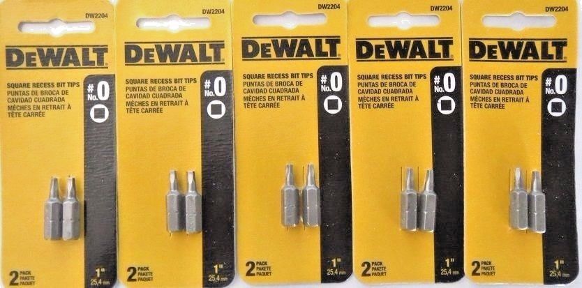 Dewalt DW2204 #0 1″ Square Recess Bit Tips 5 Packs Online now
