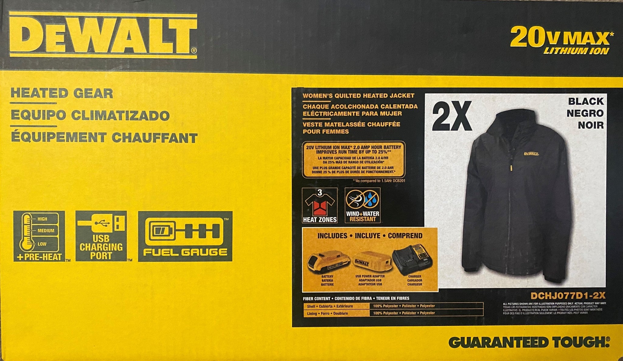 DeWalt DCHJ077D1 Women’s Black Quilted Poly-Fil Heated Jacket (JACKET ONLY) Sale