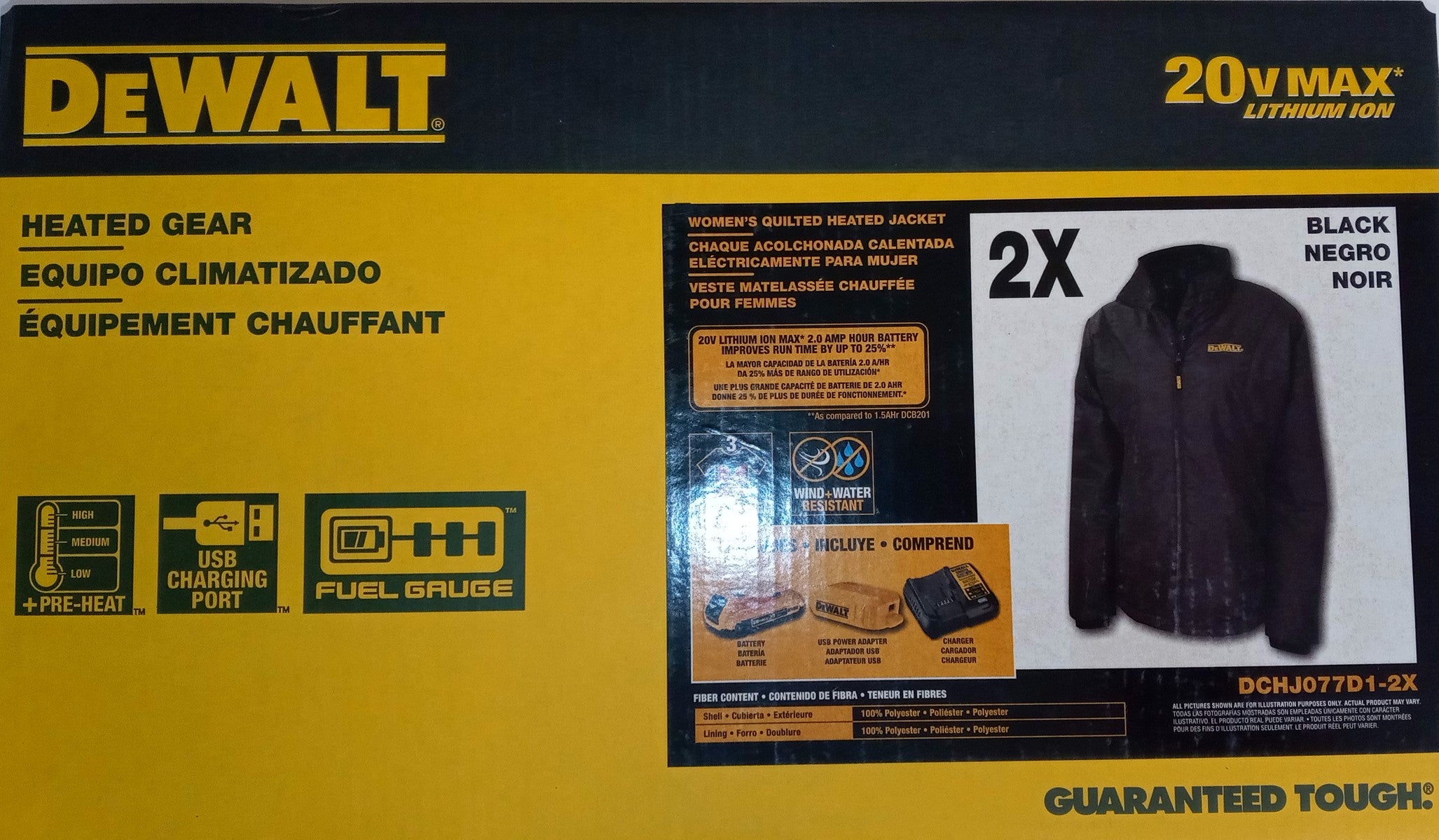 DeWalt DCHJ077D1 Women’s Black Quilted Poly-Fil Heated Jacket (JACKET ONLY) Sale