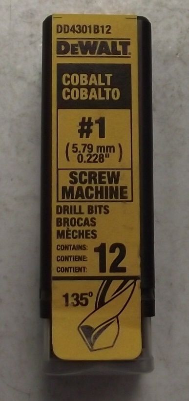 DEWALT DD4301B12 #1 Wire Cobalt Screw Machine Length Drill 12-Pack Germany Online Sale