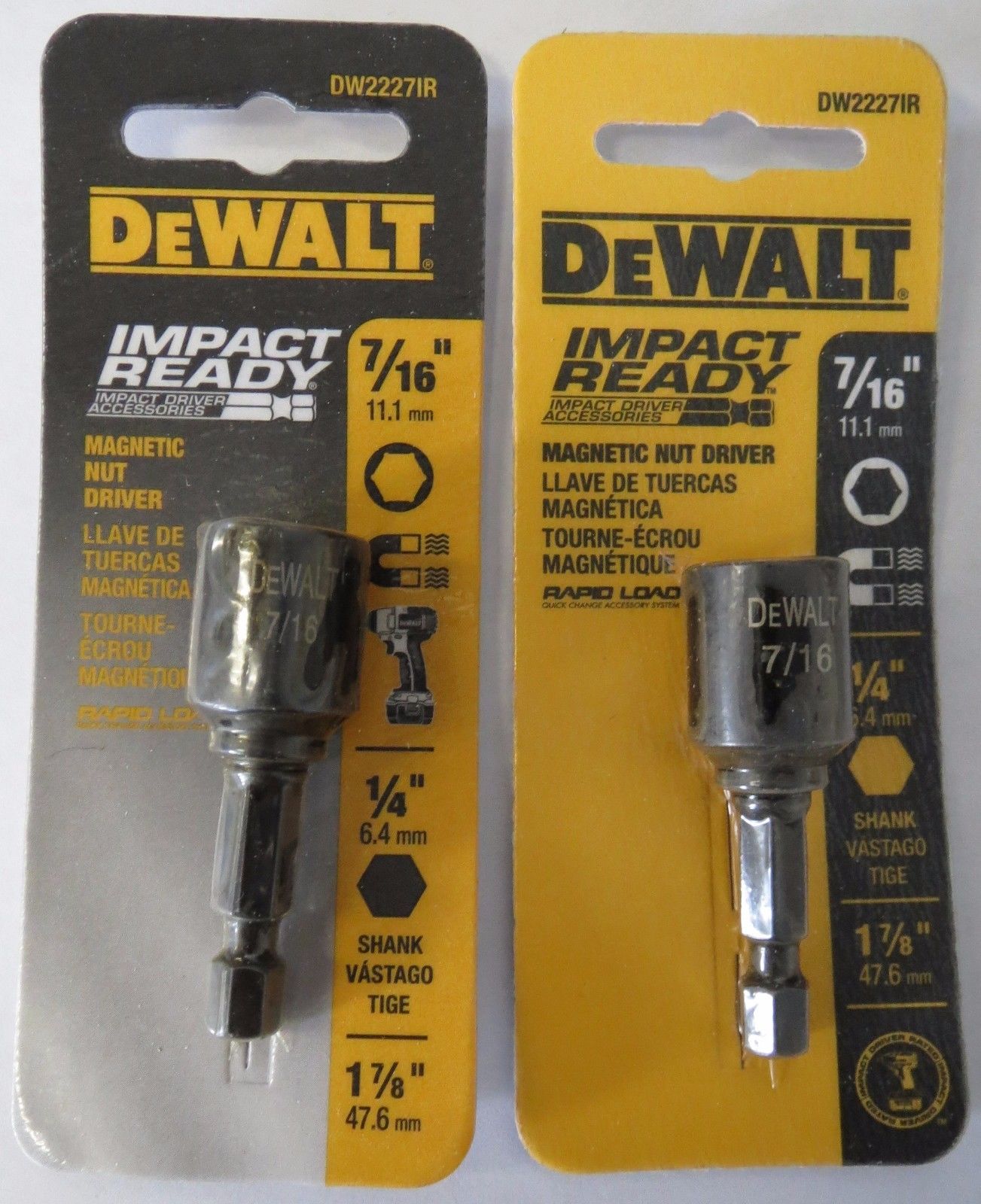 DEWALT DW2227IR 7/16 X 1-7/8 Impact Ready Magnetic Nutdriver 2PKS Online Sale