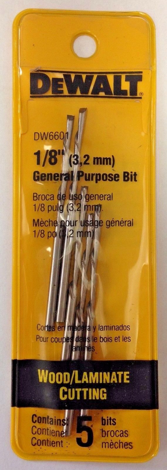Dewalt DW6601 1/8″ Wood / Laminate Cutting General Purpose Bits 5 Pack Hot on Sale