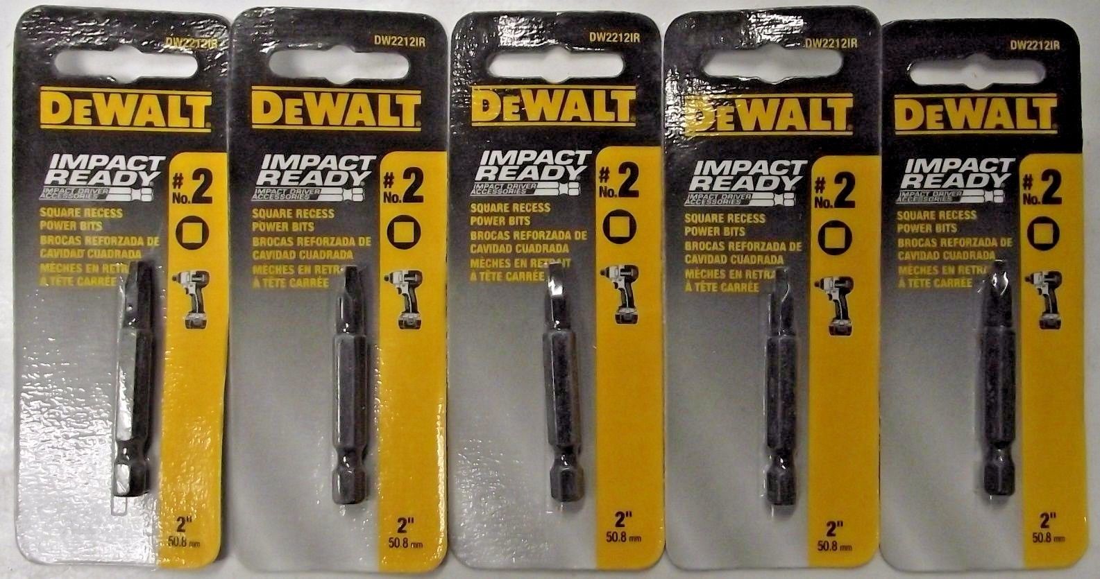 DeWalt DW2212IR #2 Square Recess Bit Tip Impact Ready 5 Packs Sale