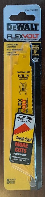 Dewalt FLEXVOLT DWAFV461418 6″ 14/18TPI Metal Recip Saw Blade 5PK USA Online Sale