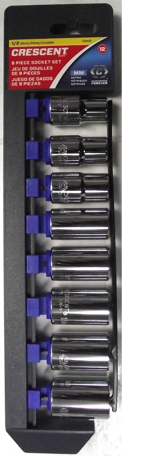 Crescent CSAS1 1/2″ Drive 8pc. 12pt Chrome Metric Standard Socket Set Online Hot Sale