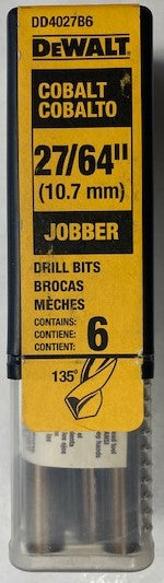 Dewalt DD4027B6 27/64″ Cobalt Drill Bits 6 Bits Per Pack Germany Online