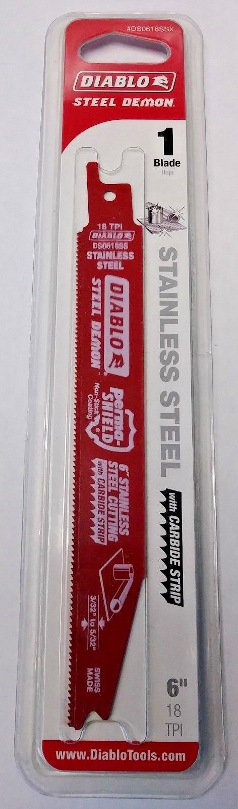 Diablo DS0618SSX 6″ x 18 TPI Stainless Steel Cutting Reciprocating Saw Blade Supply