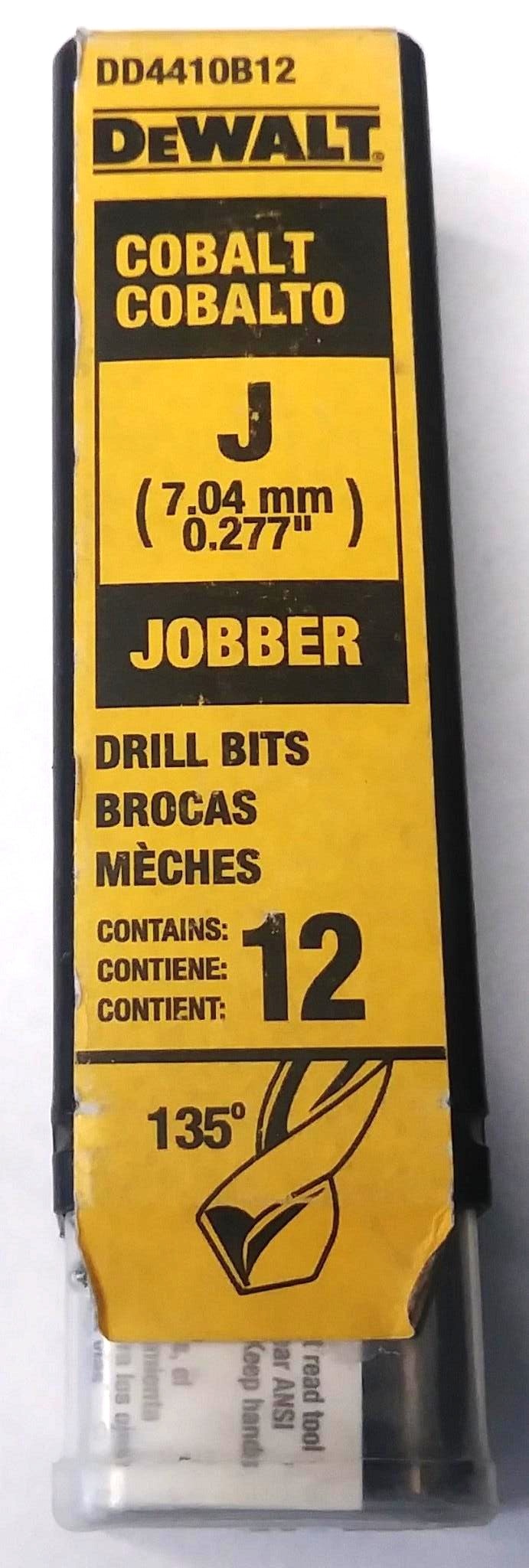 Dewalt DD4410B12 Letter J Cobalt Jobber Drill Bits 12 Pack Germany Fashion