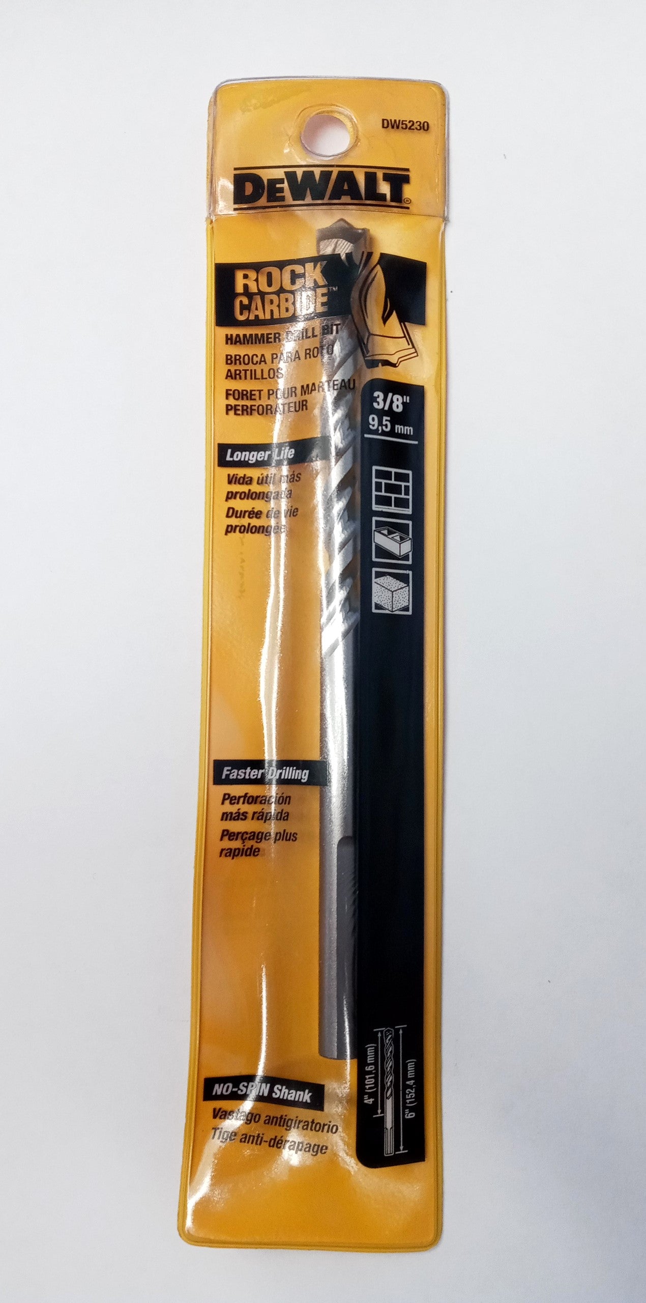 DEWALT DW5230 3/8″ x 6″ Rock Carbide Spiral Hammer Drill Bit Sale