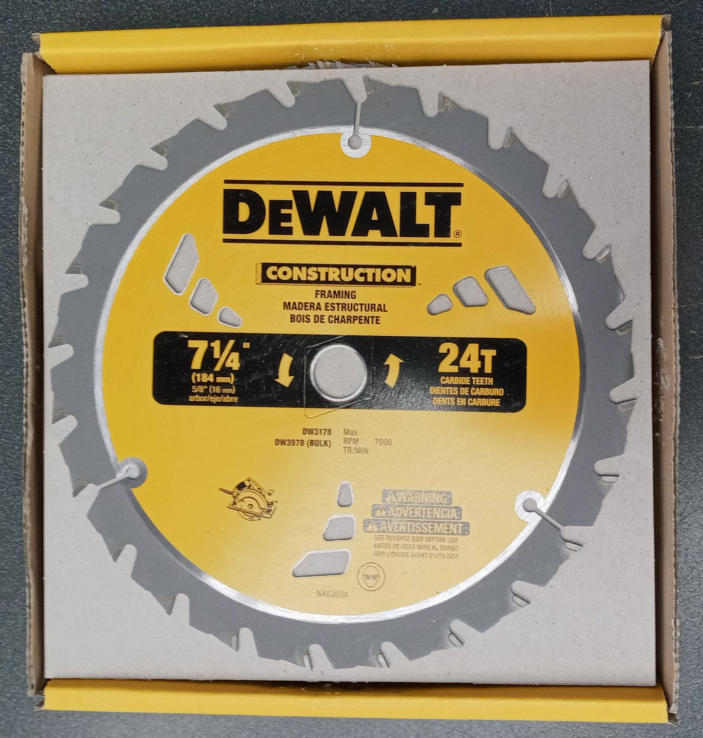 DeWalt DW3578B10 7-1/4″ x 24T Carbide Framing Saw Blade 10pcs Sale