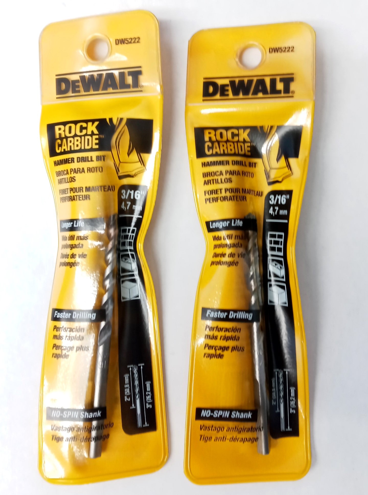 DeWalt DW5222 3/16″ Carbide Hammer Drill Bit 2pcs Supply