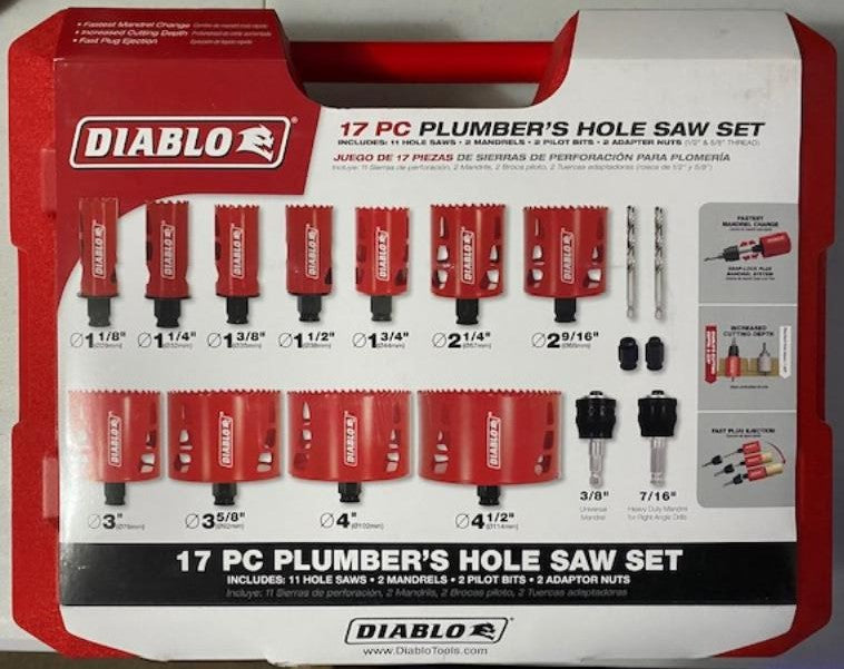 Freud DHS17SPL 17-Piece Plumber’s Bi-Metal Hole Saw Set Online Sale