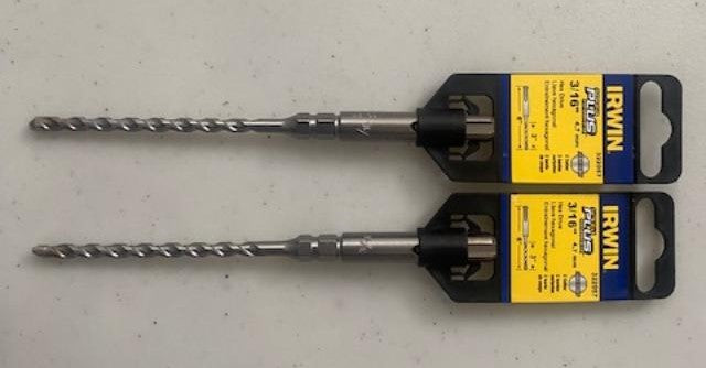 Irwin 322057 3/16″ x 3″ x 6″ SDS Plus Hammer Drill Bit Germany 2pcs. Supply