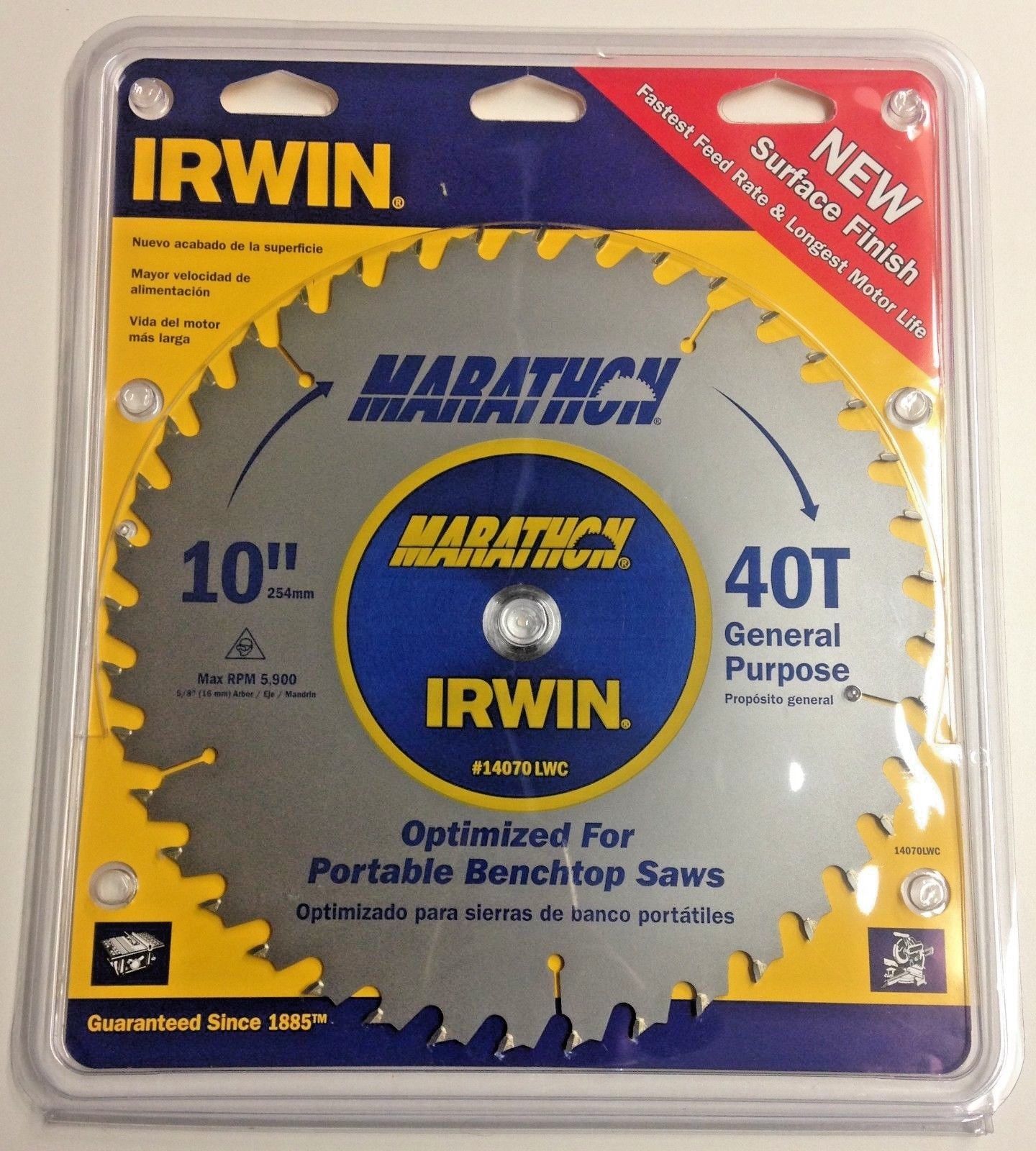 Irwin 14070LWC 10″ x 40T General Purpose Carbide Saw Blade New Surface Finish Hot on Sale