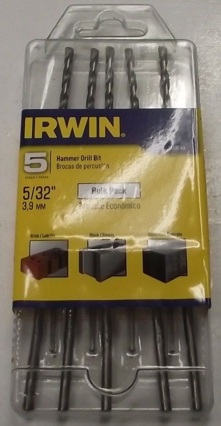 Irwin 1813549 5/32″ x 6″ Straight Shank Rotary Percussion Drill Bits 5 Pack Online now