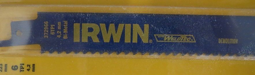 Irwin 372966 9″ 6 TPI Demolition Bi-metal Recip Saw Blade 1pc USA (2 Packs) on Sale