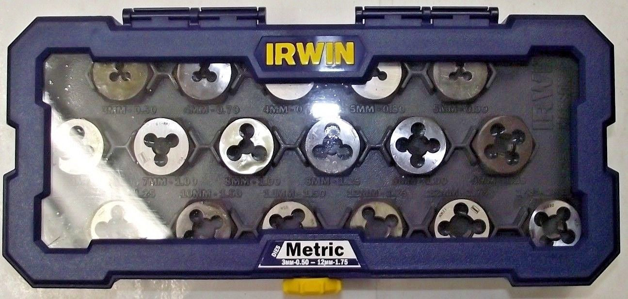 Irwin 4935061 Metric 1″ Hex Dies 3mm to 12mm with Coarse Fine USA Discount