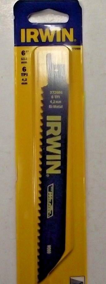 Irwin 372606 6″ x 6TPI Wood Cutting Reciprocating Saw Blade USA Discount