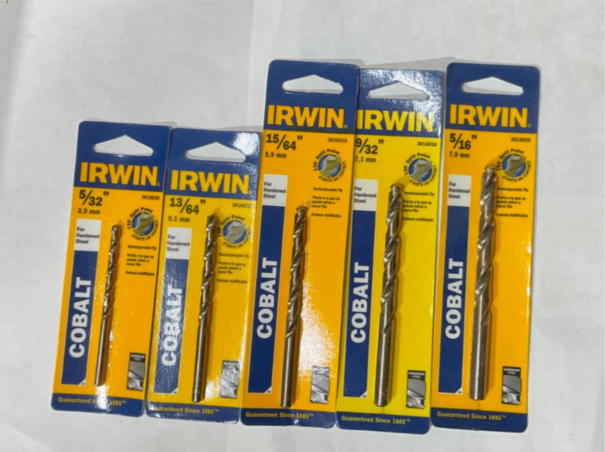 Irwin 3016010-20 5pc Cobalt Split Point drill bit set #I-72 Online Sale