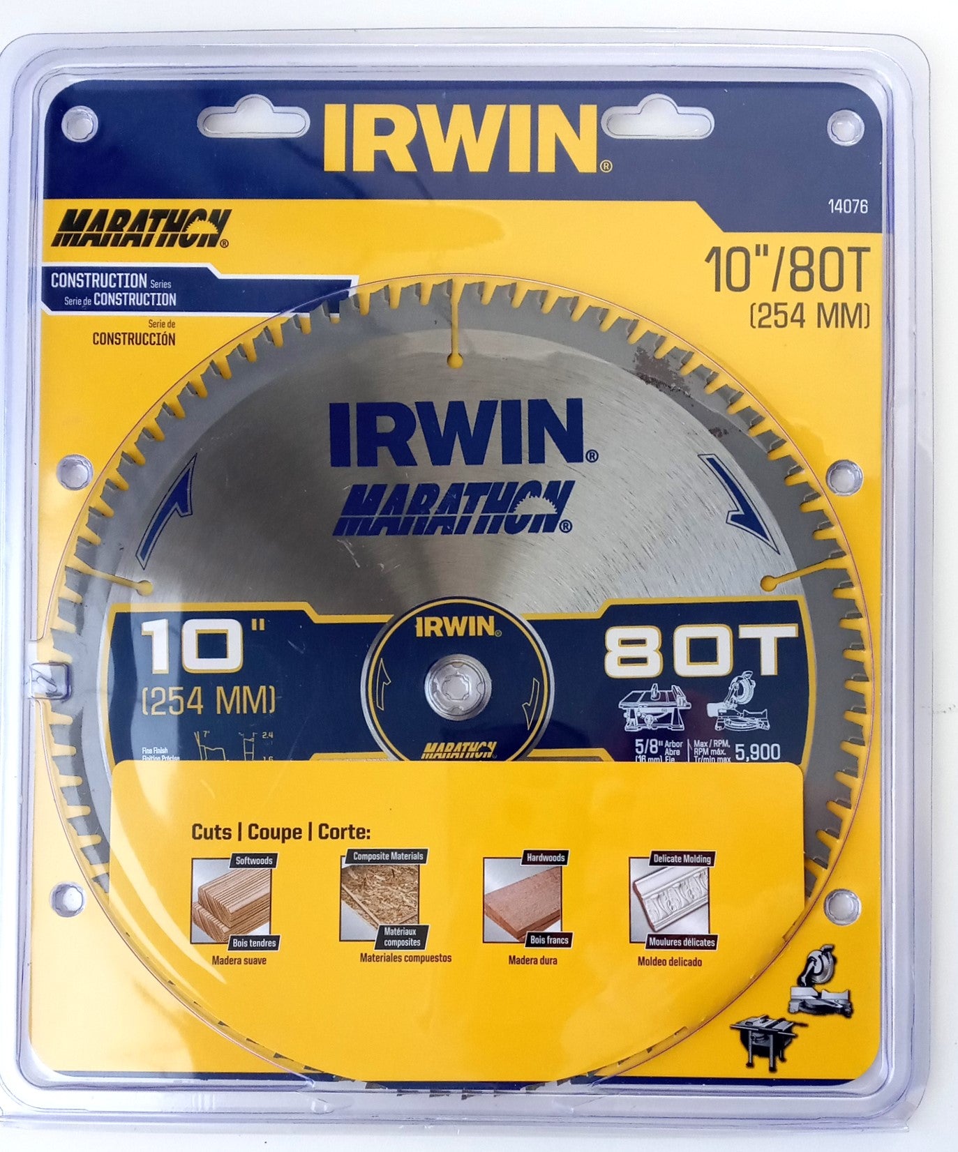 Irwin 14076 10″ x 80T Trim / Finish Carbide Tip Miter Table Circular Saw Blade Sale