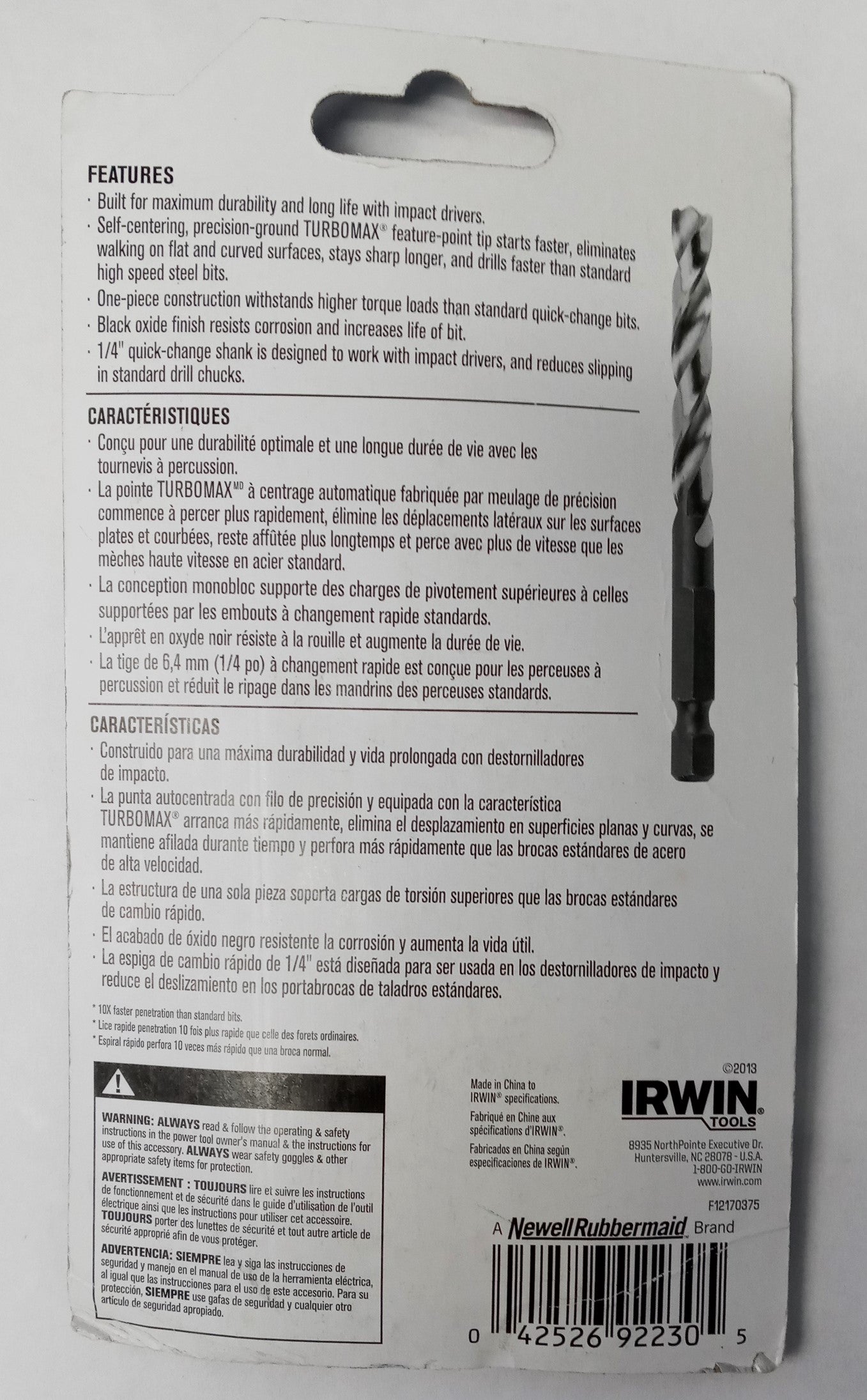 IRWIN 1881279 5pc Impact Ready Drill Bit Set Fashion