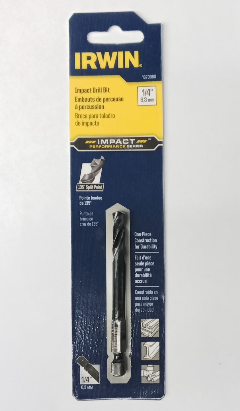 Irwin 1870960 Jobber Length Impact Drill Bit 1/4″ Dia. 135 Deg. on Sale