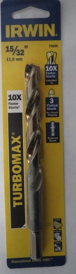 Irwin #73630 15/32″ Turbomax Drill Bit Hot on Sale