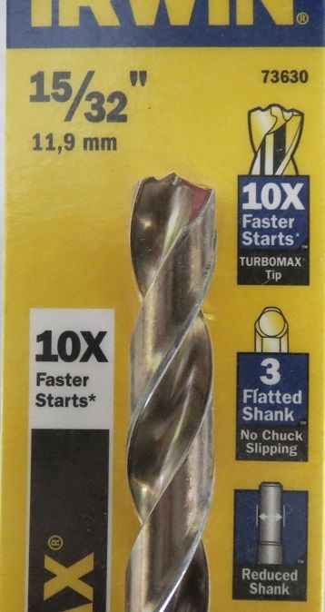 Irwin #73630 15/32″ Turbomax Drill Bit Hot on Sale