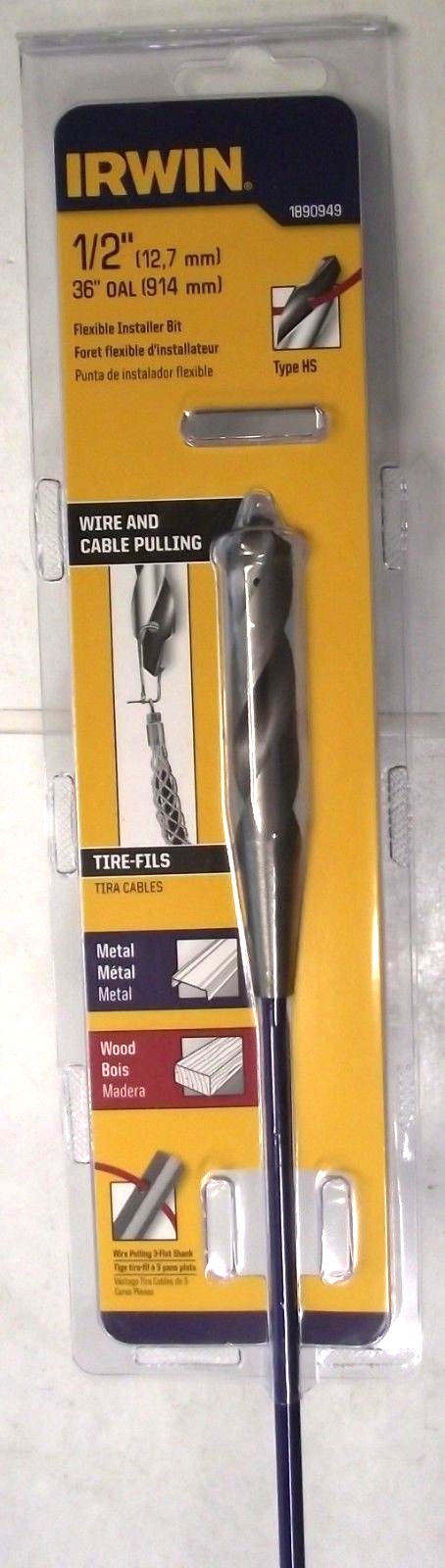IRWIN 1890949 1/2″ x 36″ Flexible Installer Drill Bit With High-Speed Steel Tip Discount