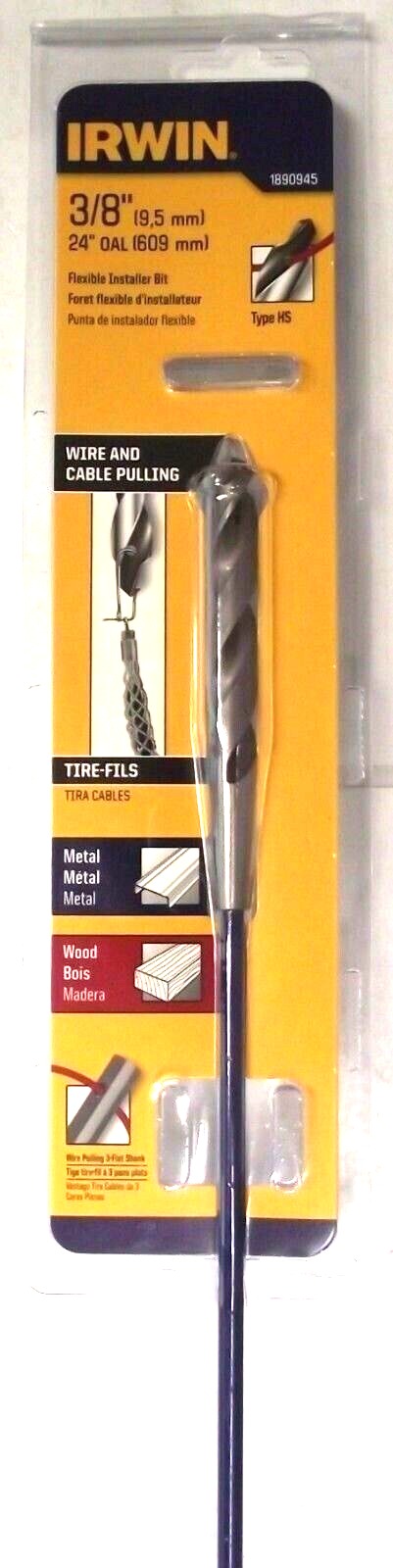 IRWIN 1890945 3/8″ x 24″ Flexible Installer Drill Bit Hot on Sale