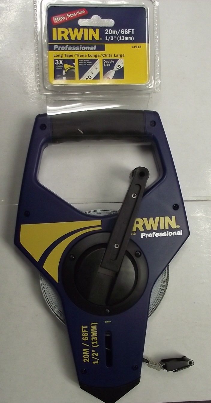 Irwin 14913 Professional 1/2″ x 66 ft Long Meter & Inch Tape Measure Double Side Hot on Sale