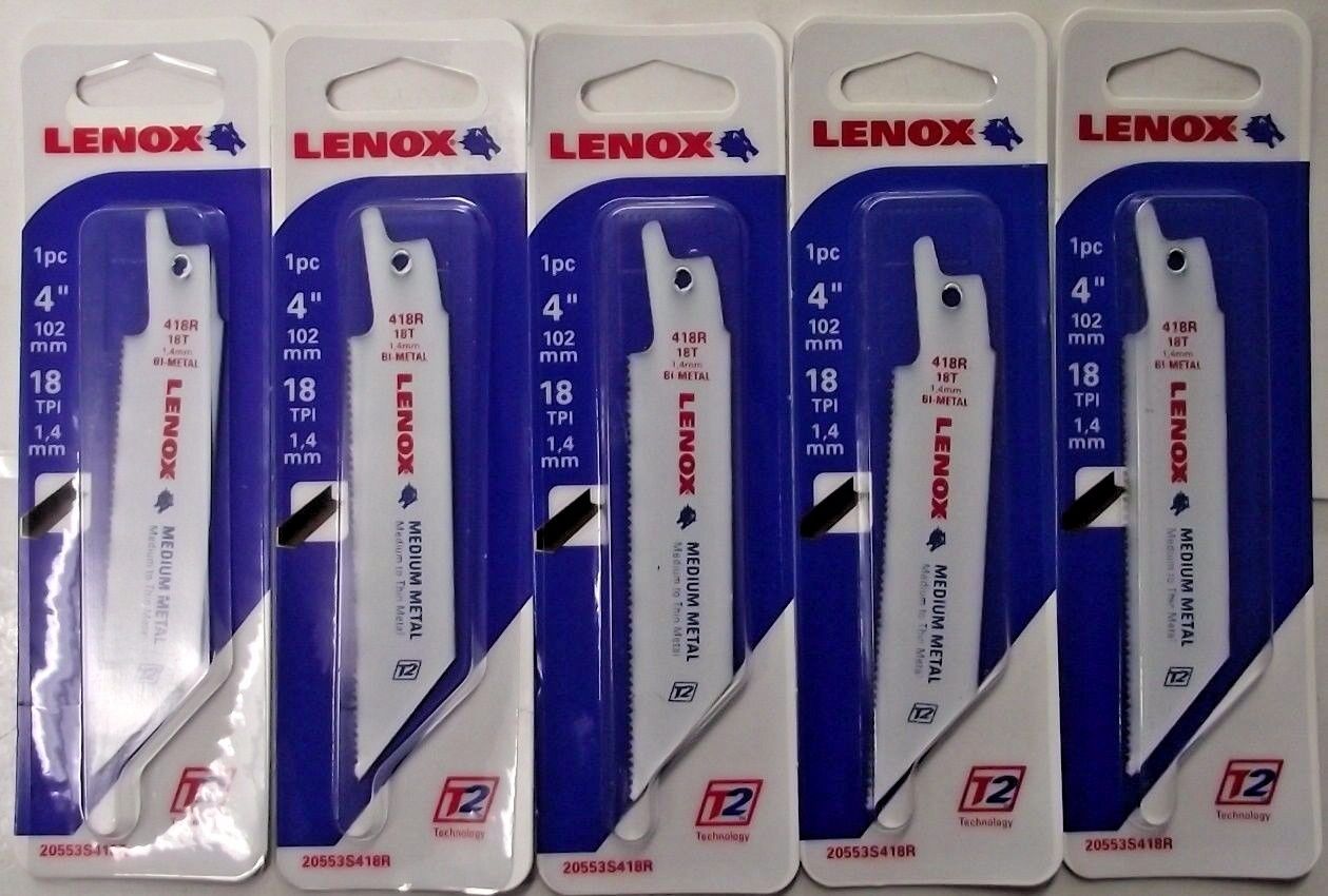 Lenox 20553S418R 4″ x 18 TPI Bi Metal Reciprocating Saw Blades 5 Packs USA Fashion