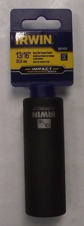 IRWIN Tools 1882402 13/16″ Impact Series 1/2″ Drive 6pt Deep Well Socket Supply