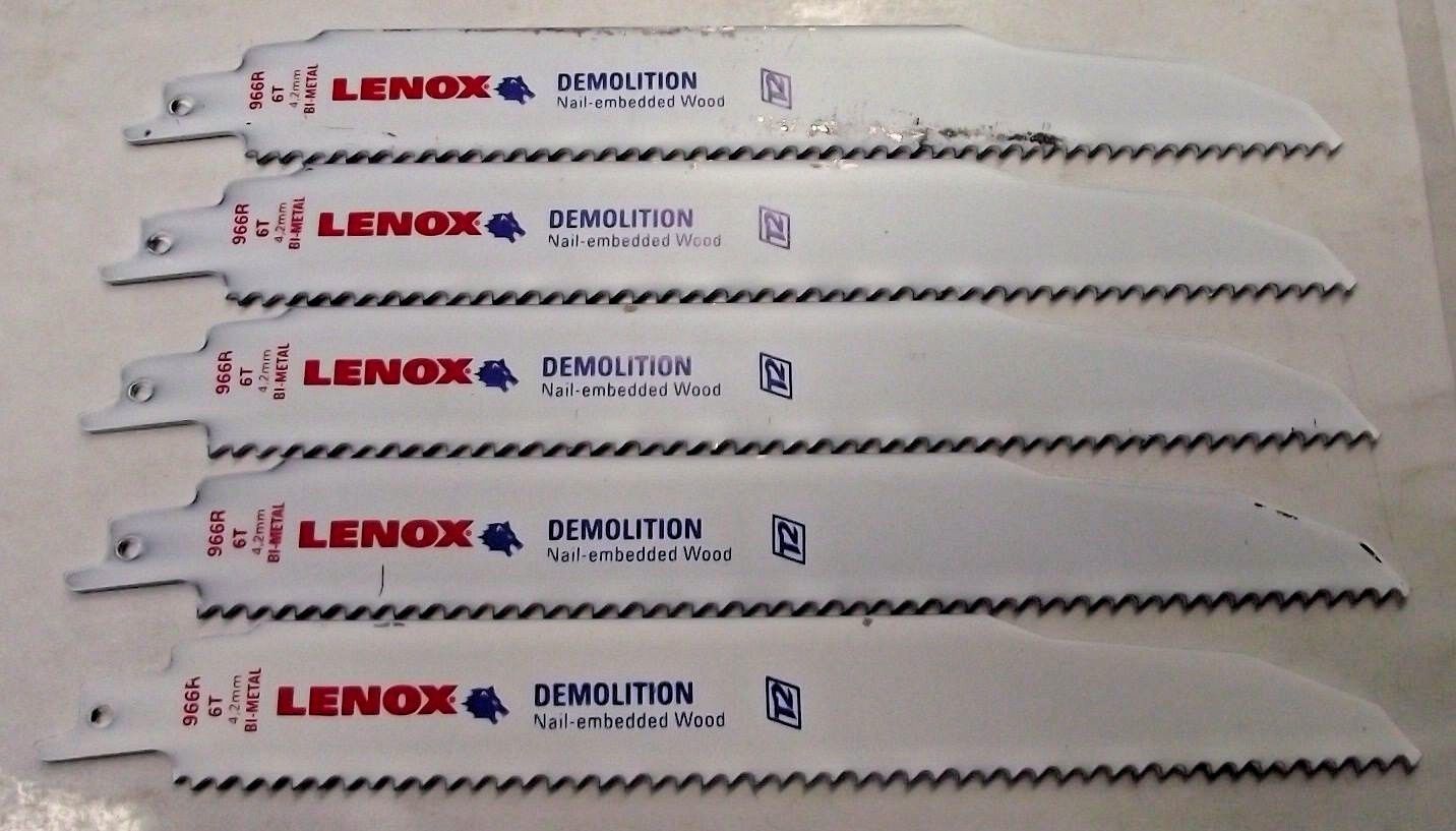 Lenox 966R 9″ – 6 TPI Bi-Metal Recip Saw Demolition Blade 5pcs USA Online now