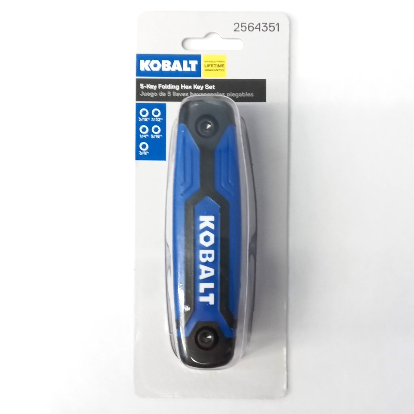 Kobalt 2564351 5 Key Folding Hex Key Set Standard 3/16″,7/32″,1/4″,5/16″,3/8″ Discount