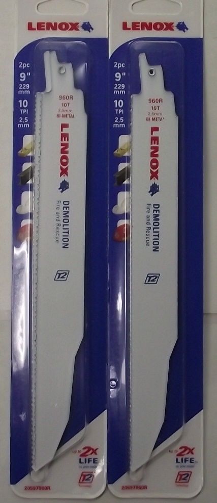 Lenox 20597960R 960R 2-2pk 9″ x 10 TPI Bi-Metal Reciprocating Saw Blades USA Online now