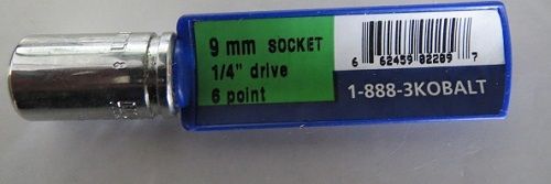 Kobalt 02-209 9mm Socket 1/4″ Drive 6 Point USA Online Hot Sale