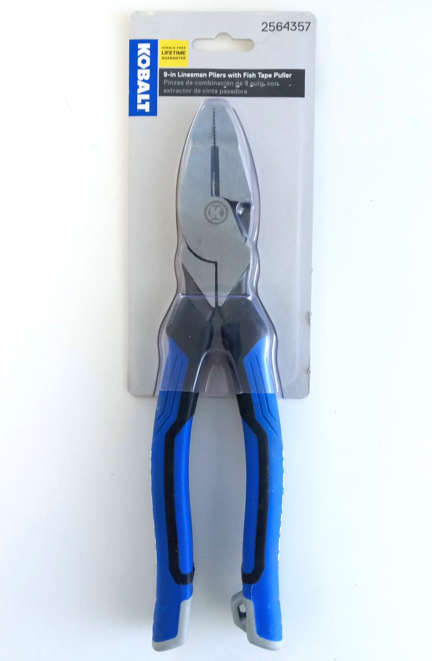 Kobalt 2564357 9″ Linesman Pliers with Fish Tape Puller cutter blue Heavy Duty Online now