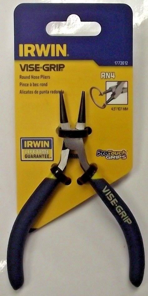 Irwin VISE-GRIP 1773612 4-1/2 Inch Round Nose Pliers With Spring RN4 Sale