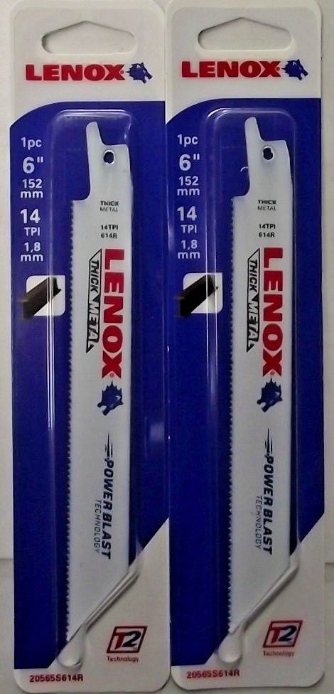Lenox 20565S614R 6″ x 14 TPI Reciprocating Saw Blades For Thick Metal USA 2PKS Sale