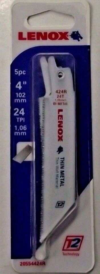 Lenox 20554424R 4″ x 24 TPI Metal Cutting Reciprocating Saw Blades 5 Pack USA Sale