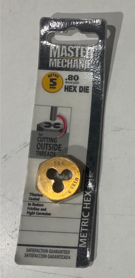Master Mechanic 789527 5mm .80 Thread pitch Titanium coated Hex Die Sale
