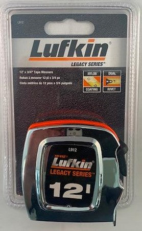 Lufkin L912 Legacy Series 3/4″ x 12′ Tape Measure Silver Supply