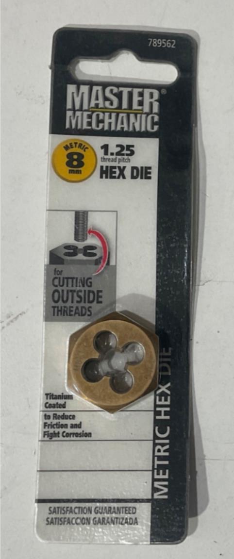 Master Mechanic 789562 8mm-1.25 Titanium Coated Metric Hex Die Sale