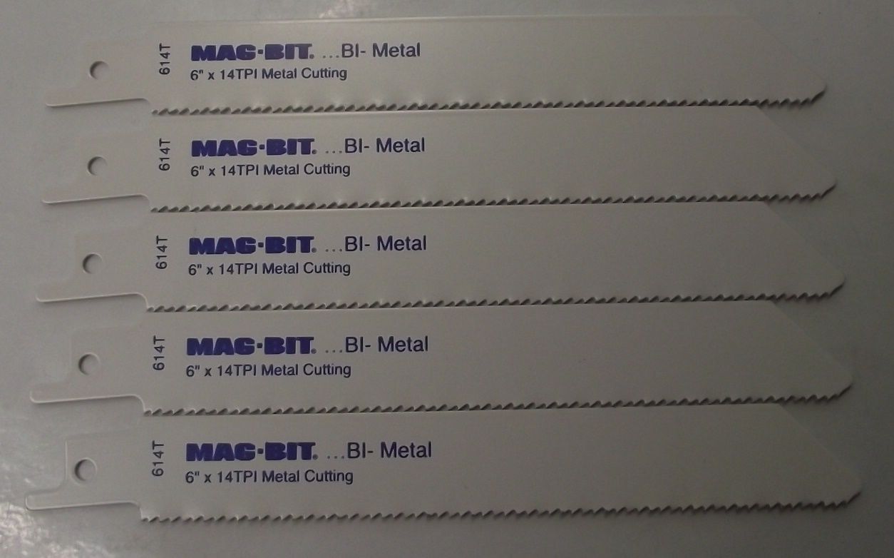 Mag-Bit by Bosch 2608656705 614T 6″ x 14TPI Bi-Metal Recip Saw Blades 5pc Swiss Discount